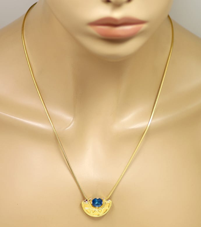 Foto 5 - Indigolith blauer Turmalin Collier 18K Gold, Q1671