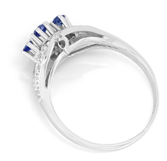 Foto 3 - Femininer Saphire Diamanten-Ring in Weißgold, S5115